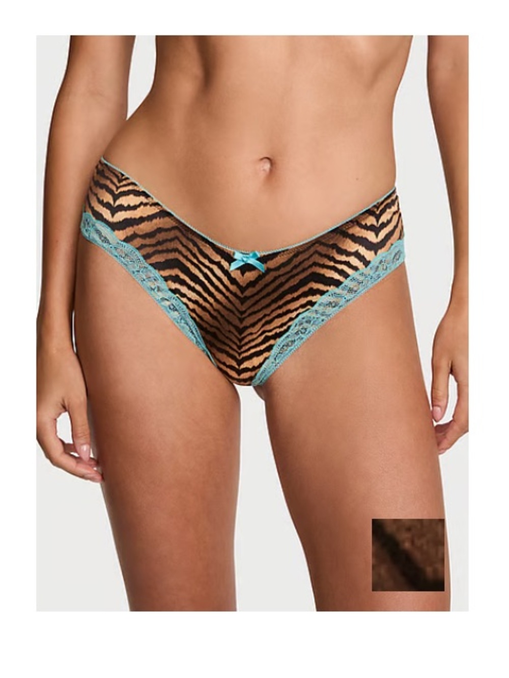 Tease Satin Lace-Trim Cheeky Panty